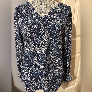 Jessica Simpson Navy Floral Blouse size S